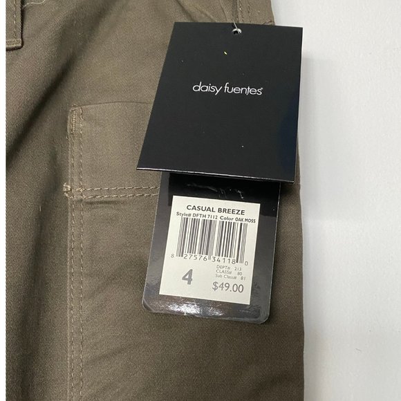DAISY FUENTES Khaki Lightweight Wide Leg Pants - Picture 4 of 8